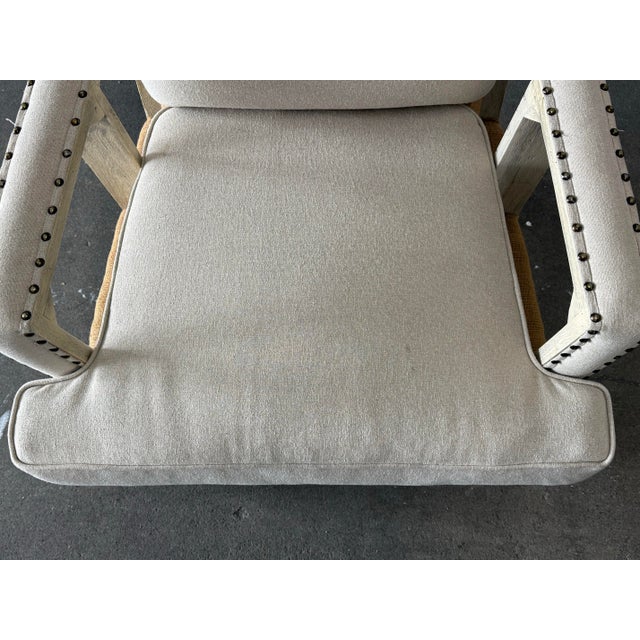 Linen Uttermost Schafer Linen Armchair For Sale - Image 8 of 12