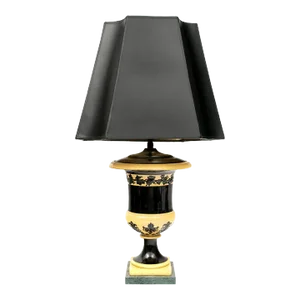 Antique Early 19th Century Biedermeier Style Continental Porcelain Urn Vase Mounted Table Lamp