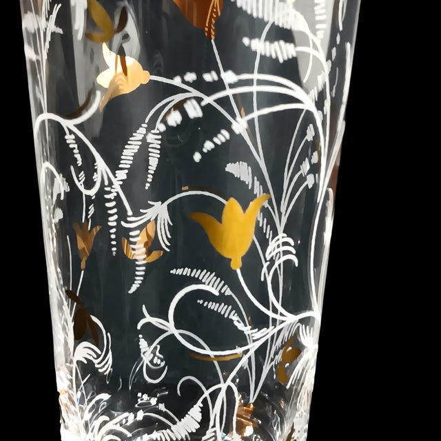 Early 21st Century Pottery Barn Gold Scatter Champagne Flutes Set of Two Glasses - A Pair For Sale - Image 5 of 9