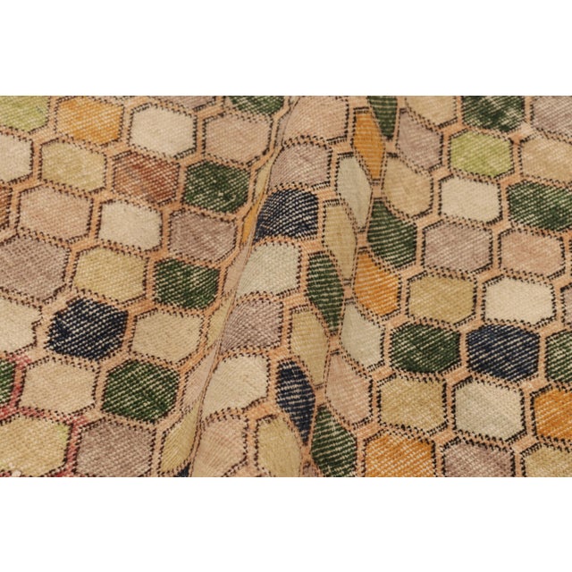 Textile Vintage Turkish Rug, Mosaic-Inspired Multicolor Geometric Design - Rug & Kilim For Sale - Image 7 of 8