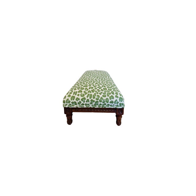 Antique Footstool Mew Leopard Upholstery For Sale - Image 4 of 6