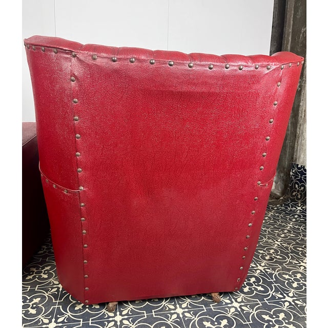 Antique Art Deco Red Club Chairs, 1930s, Set of 2 For Sale - Image 18 of 18