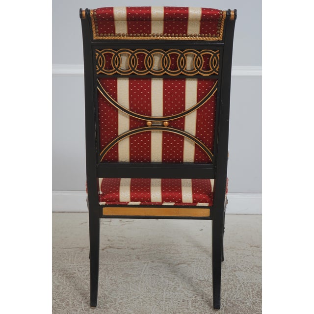 Ferguson Copeland Pair of Ferguson Copeland Ebony & Gold Leaf Armchairs For Sale - Image 4 of 18