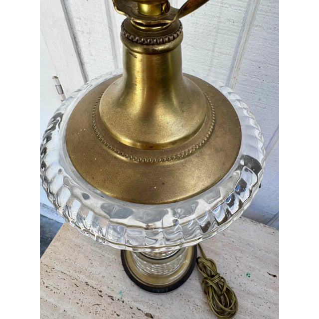 Glass Late 20th Century Fine Glass and Brass Classic Paul Hanson Lamp in the Form and Style of Baccarat For Sale - Image 7 of 10