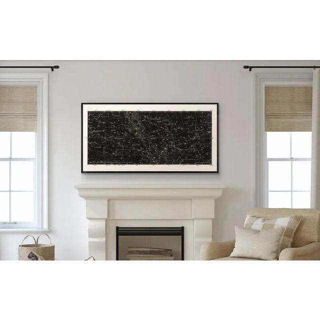 Industrial Reproduction Antique Black Star Map For Sale - Image 3 of 5
