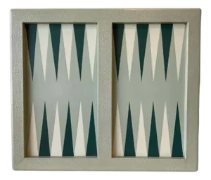 Isabel Mitchell Green Leather Backgammon Board