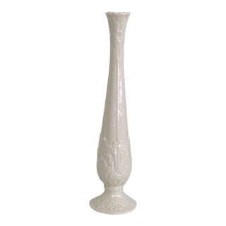 Lenox Woodland Porcelain Bud Vase Ivory With Embossed Acanthus Leaf Design 4885b For Sale
