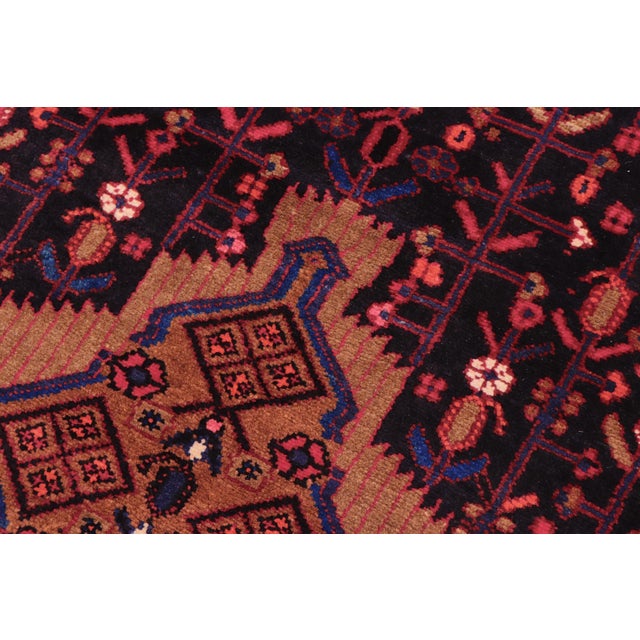 Antique Tabriz Black/Red Wool Runner Rug- 3'7'' X 10'2'' | Chairish