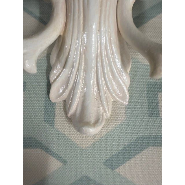 1970s Shell Pair of Hand-Painted Coastal Wall Sconces/Candleholders For Sale - Image 5 of 6