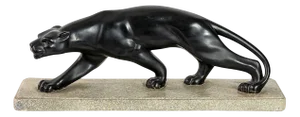 Italian Art Deco Plaster Panther Sculpture by S. Melani, 1930s
