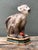 This charming vintage glazed ceramic monkey pitcher, designed by Raymond Waites for the "Safari" collection by Certified...