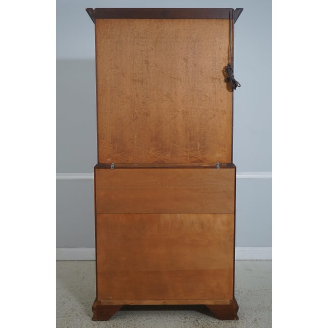 Henkel Harris Cherry Chippendale Style Secretary Desk For Sale - Image 17 of 18