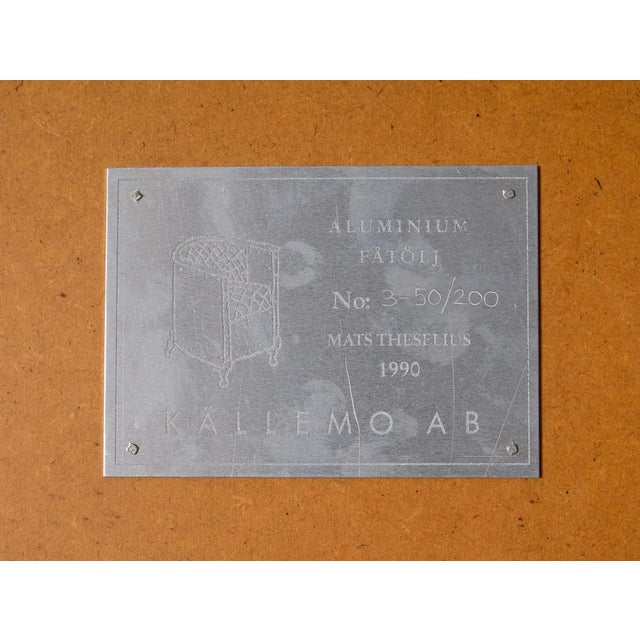 Aluminium Chair Edition 3-50/200 attributed to Mats Theselius for Källemo, 1990s For Sale - Image 3 of 15