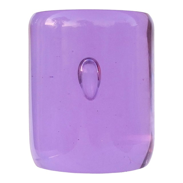 Vintage Murano Oggetti Signed Alexandrite Purple Italian Art Glass Color Changing Sculpture Paperweight For Sale