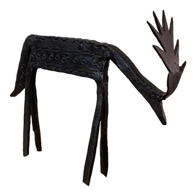 Vintage Late 20th Century Primitive Metal Elk For Sale