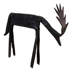 Vintage Late 20th Century Primitive Metal Elk