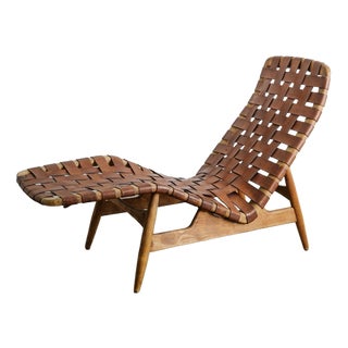 Early Mid-Century Danish Wooden Chaise Lounge by Arne Vodder for Bovirke, 1950s For Sale
