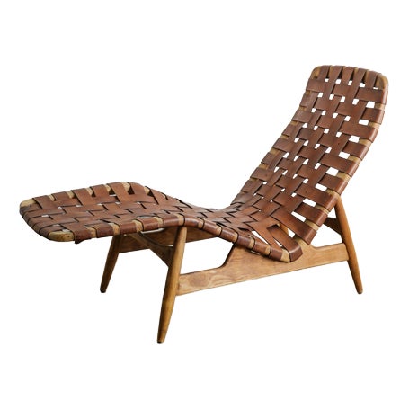 Early Mid-Century Danish Wooden Chaise Lounge by Arne Vodder for Bovirke, 1950s For Sale