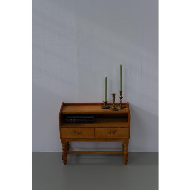 Brutalist Danish Oak Bedside Table, 1970s For Sale - Image 13 of 18
