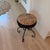 Brown Vintage Wrought Iron Vanity Stool With Leopard Upholstery For Sale - Image 8 of 10