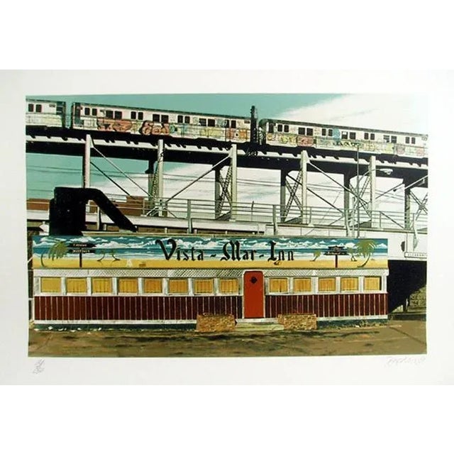 John Baeder American (1938) Vista Mar Inn Date: 1980 Screenprint on Somerset Paper, signed and numbered in pencil Edition...