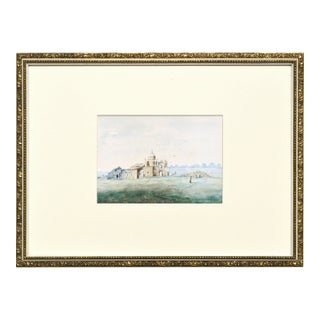 1890s Mission San Carlos Borromeo De Carmelo, Carmel Landscape by George Hamilton Brodhead For Sale
