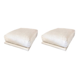 Pair of Montauk "Jill" Ottomans in Cream Off-White Velvet