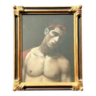 Vintage Original Oil Pastel on Paper For Sale