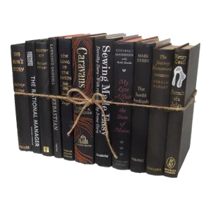 Decorative Books - Vintage Onyx Book Bundle - 1 Foot of Black Books