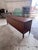 Mid Century Modern Walnut Credenza With Black Accent Pulls For Sale - Image 4 of 8