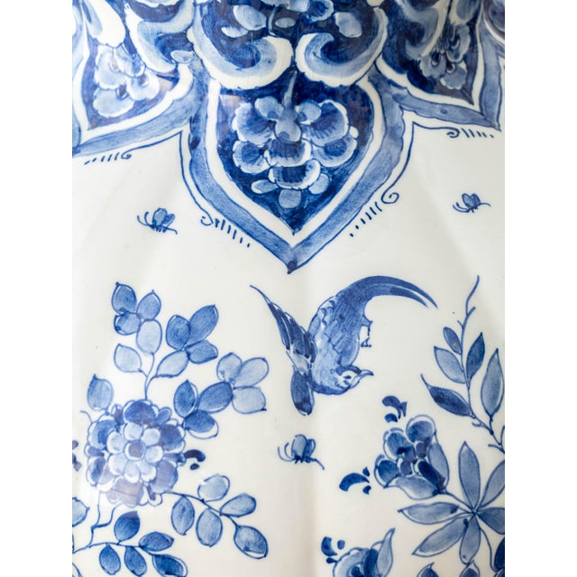 Delftware Floor Vase in Blue and White Chinoiserie by Plateelbakkerij Ram Arnhem, 1940s For Sale - Image 10 of 14