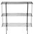Classic three tier wire shelf constructed of repeating iron rods, in the manner of Weinberg, Umanoff etc, unsigned....