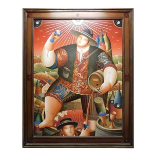 Anton Arkhipov "Color of Wine" 2003 Original Oil Painting on Canvas Framed For Sale