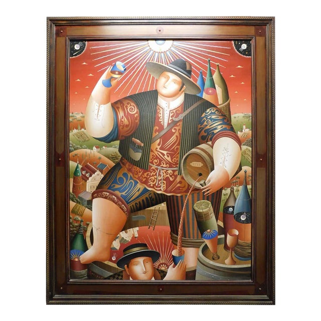 Anton Arkhipov "Color of Wine" 2003 Original Oil Painting on Canvas Framed For Sale
