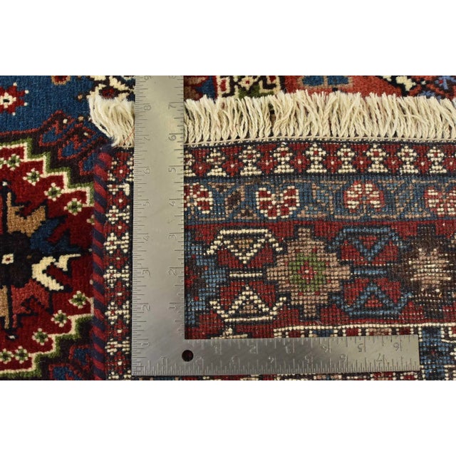 Yalameh Rug 4'11'' X 6'7'' Multicolor Wool Vintage Tribal Hand-Knotted Carpet For Sale - Image 14 of 14