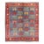 Antique Persian Afshar Rug in Blue Background, Terracotta Red Border & Lt. Green Square Shape 4'2"x5'1" For Sale
