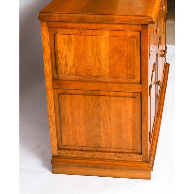 Vintage Oak Panelled Three Door Sideboard For Sale - Image 14 of 16
