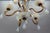 Italian Florentine Gilt Metal and White Opalescent Glass Five-Light Chandelier, 1970s For Sale - Image 11 of 18