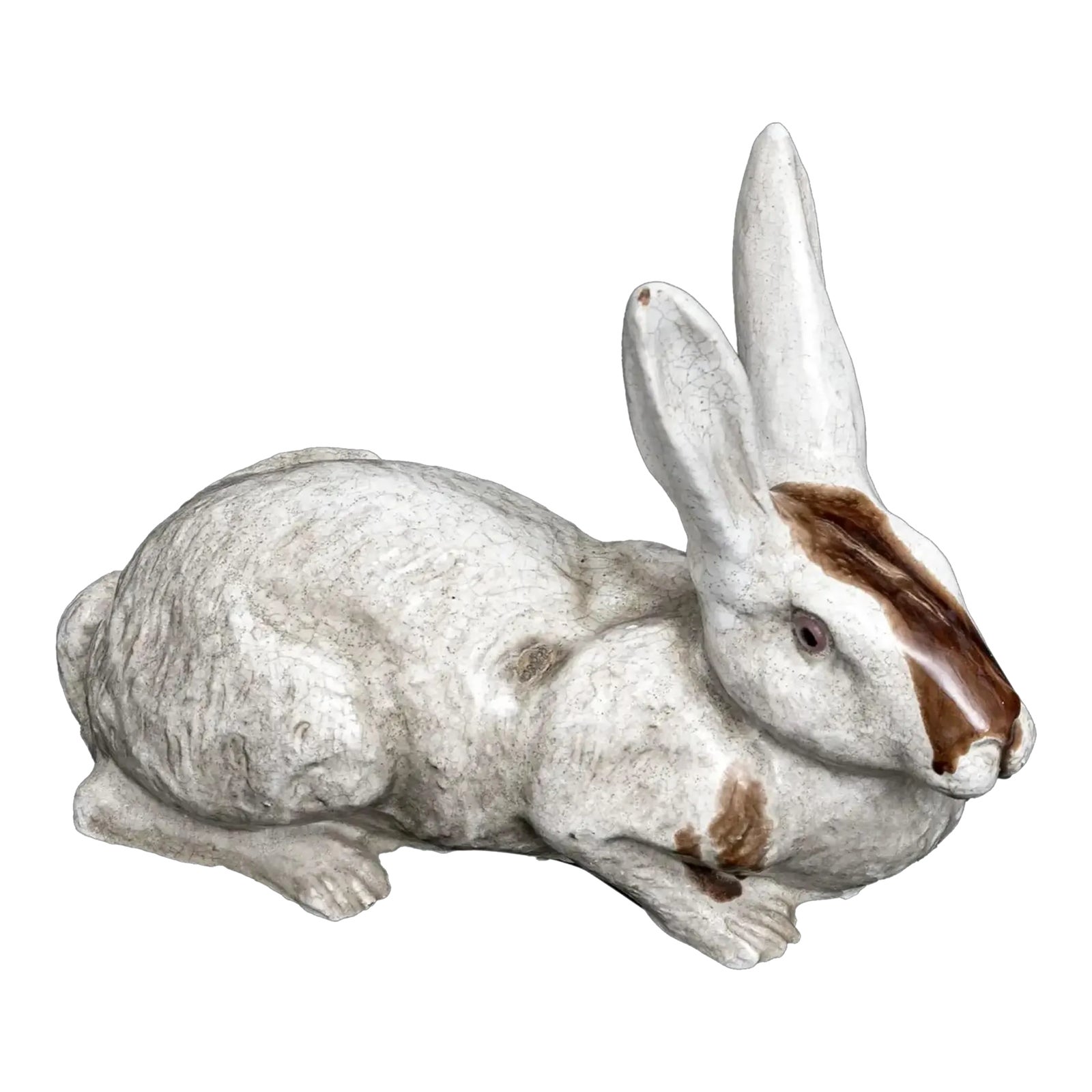French Faience Pottery Sculpture Figure of a Garden Rabbit or Hare ...