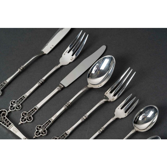 Cardeilhac Silver Cutlery Set with Minerva Hallmark, 1890s, Set of 150 For Sale - Image 14 of 15