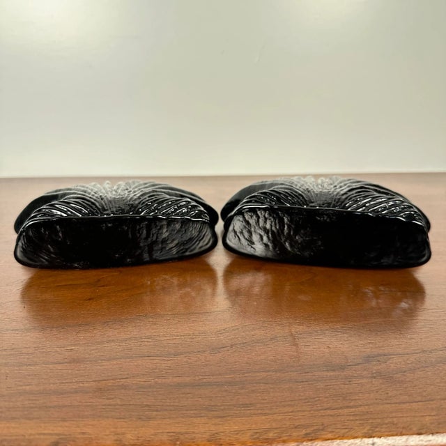 Pair of Blenko Glass Green Teal Clam Shell Bookends For Sale - Image 11 of 12