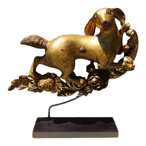 Antique Wood Carving of a Rabbit - Burma