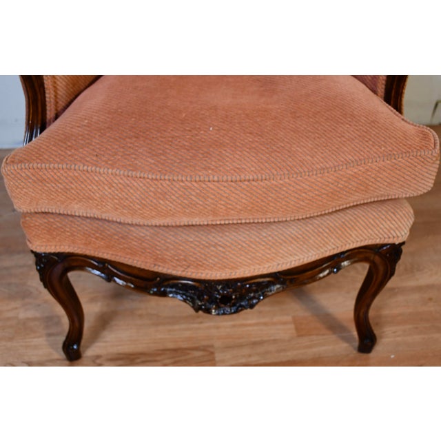 Wood 1880 Antique French Louis XV Hand Carved Walnut Spring-Seat Living Room Chair For Sale - Image 7 of 16