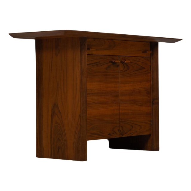 Walnut Console Cabinet, France, 1960s For Sale