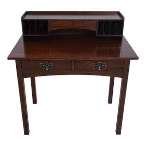Stickley Mission Oak Arts & Crafts Desk W. Cubby