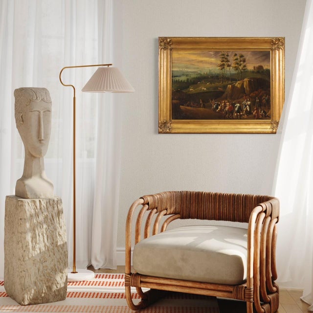 Landscape with Wayfarers, 1750, Oil on Canvas, Framed For Sale - Image 6 of 16