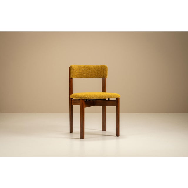 Dining Room Chairs in Ocher Fabric, Italy, 1970s, Set of 8 For Sale - Image 4 of 13