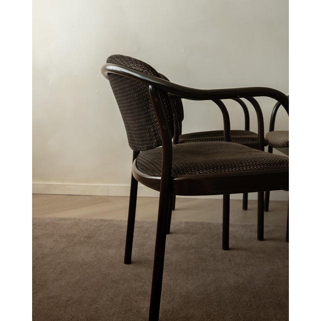 Vintage 235 F Bentwood Dining Chairs by Hartmut Lohmeyer for Thonet, 1980s, Set of 4 For Sale - Image 14 of 18