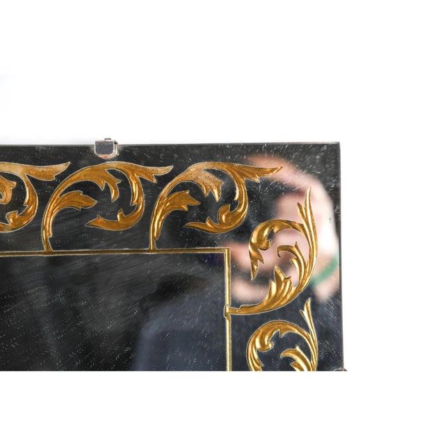 Vintage Hollywood Regency Style Eglomisé Wall Mirror For Sale - Image 4 of 7