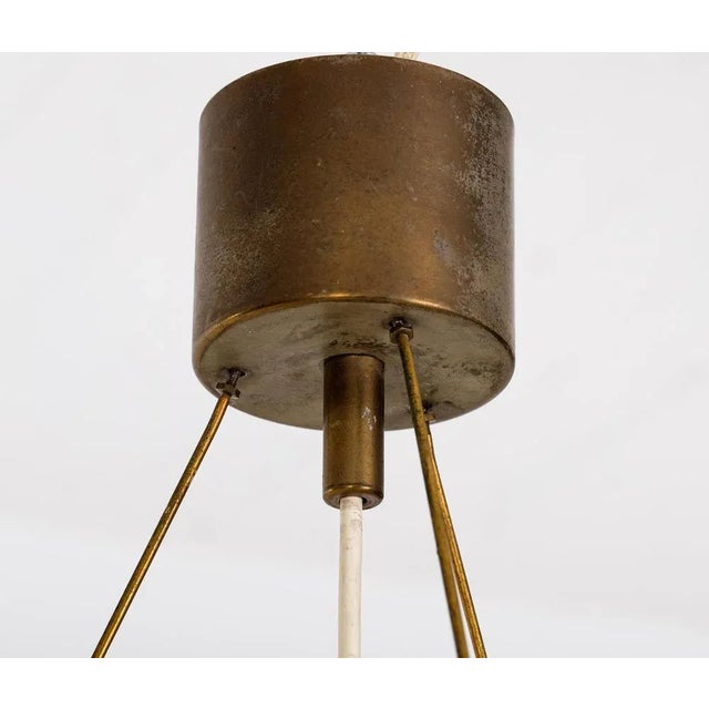 Glass, Brass and Suede Pendant, Sweden, 1960s For Sale - Image 6 of 12